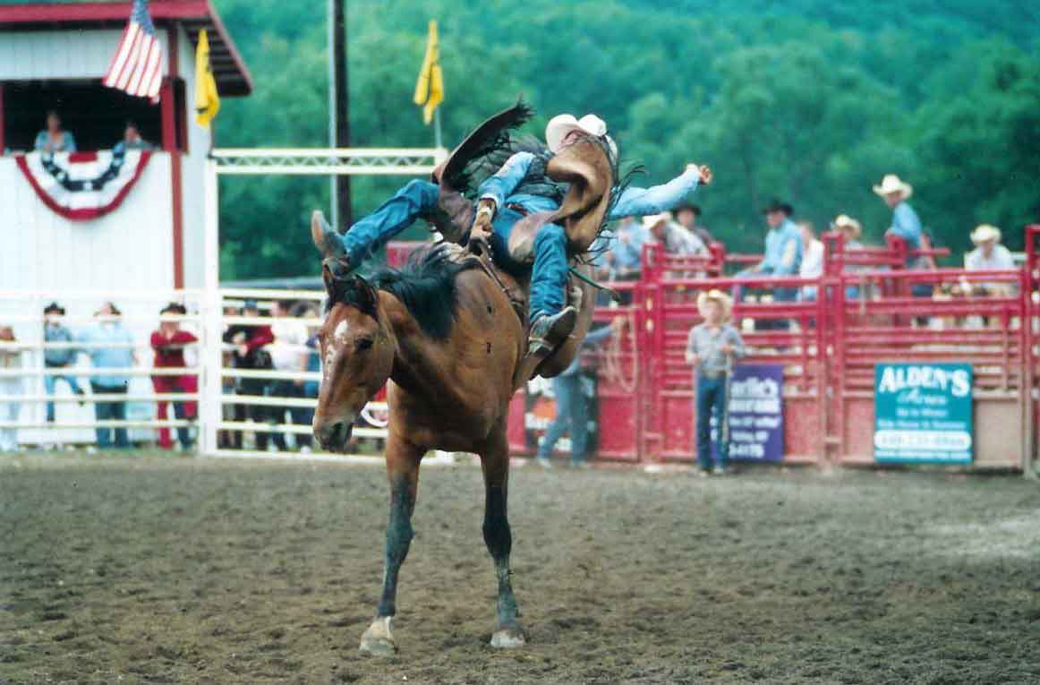 Bareback bronc riding at the Ellicottville Rodeo!