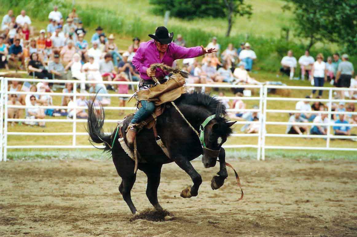 Saddle bronc riding at the Ellicottville Rodeo!