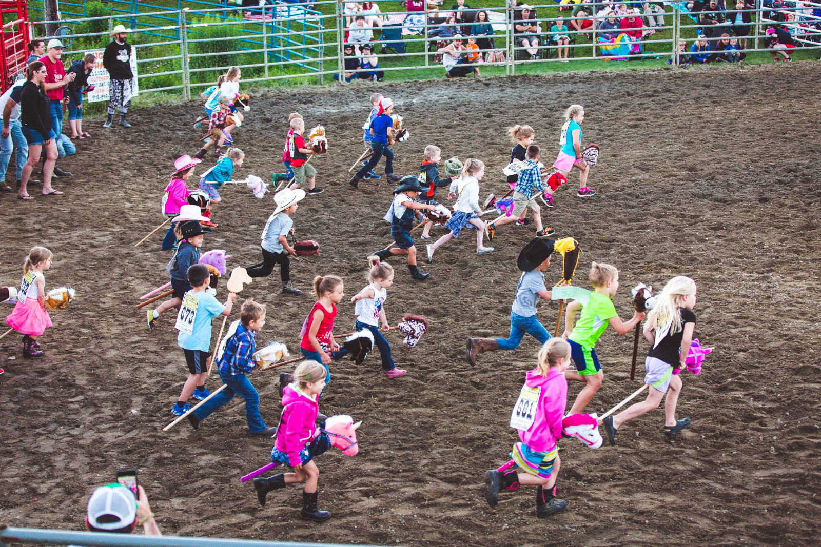 Stick-horse race at the Ellicottville Rodeo in July 2018
