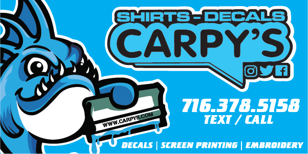 Have your shirts decals and other things screen printed or embroidered at Carpy's in Olean, New York